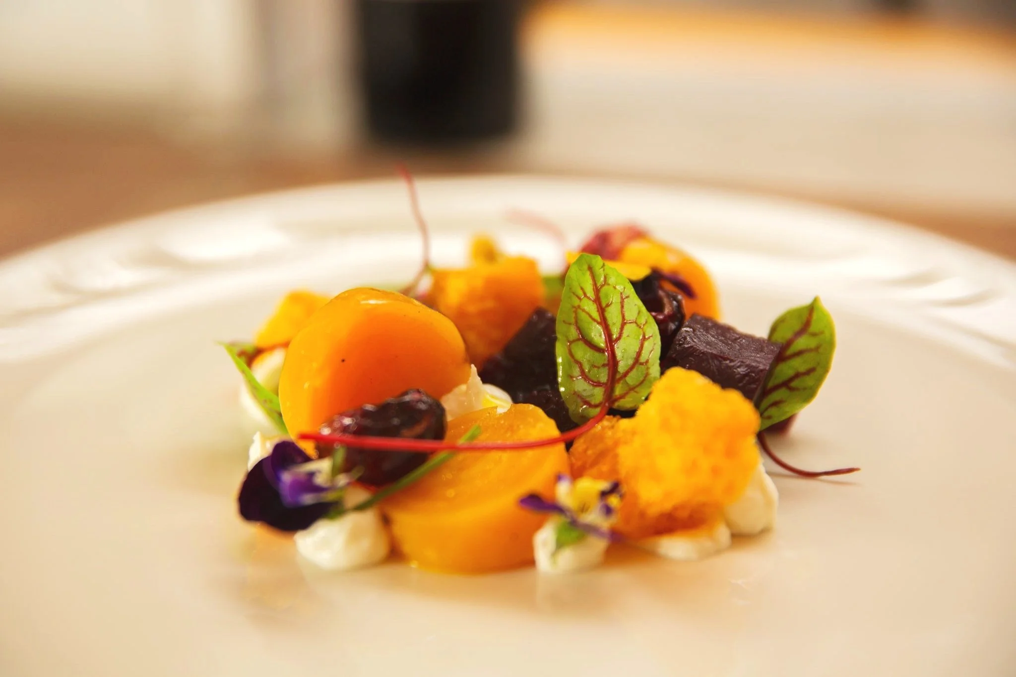 Colorful plated dish photographed for a restaurant campaign